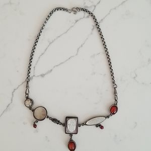 Necklace with Mother of pearl etching